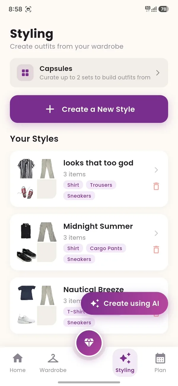 Style builder in the Blalo app